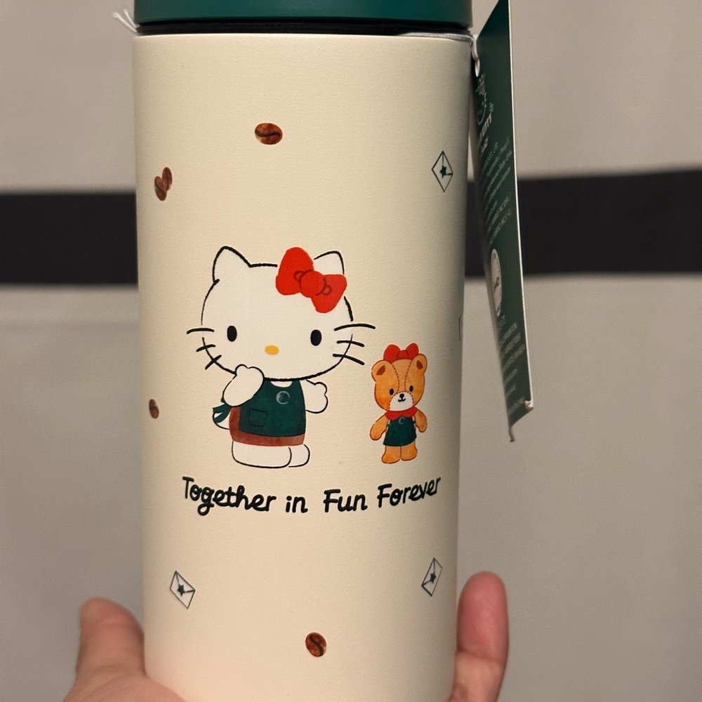 Hello Kitty Cream and Teal Kids Toy Bottle
